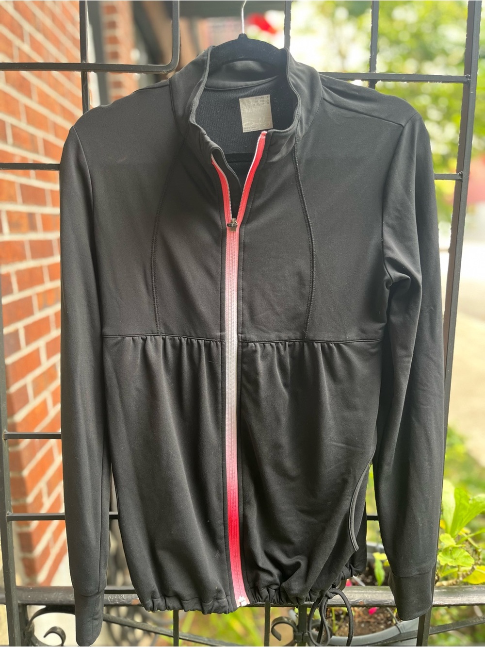 Women’s Black Zip-Front Vest with Pink Accent